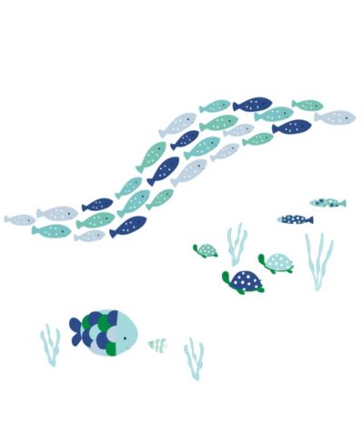 Наклейки на стену Lambs & Ivy Oceania Aqua/Blue Aquatic Fish