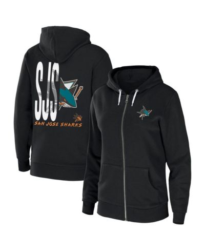 Женское худи на молнии WEAR by Erin Andrews San Jose Sharks, черное, из мягкого флиса