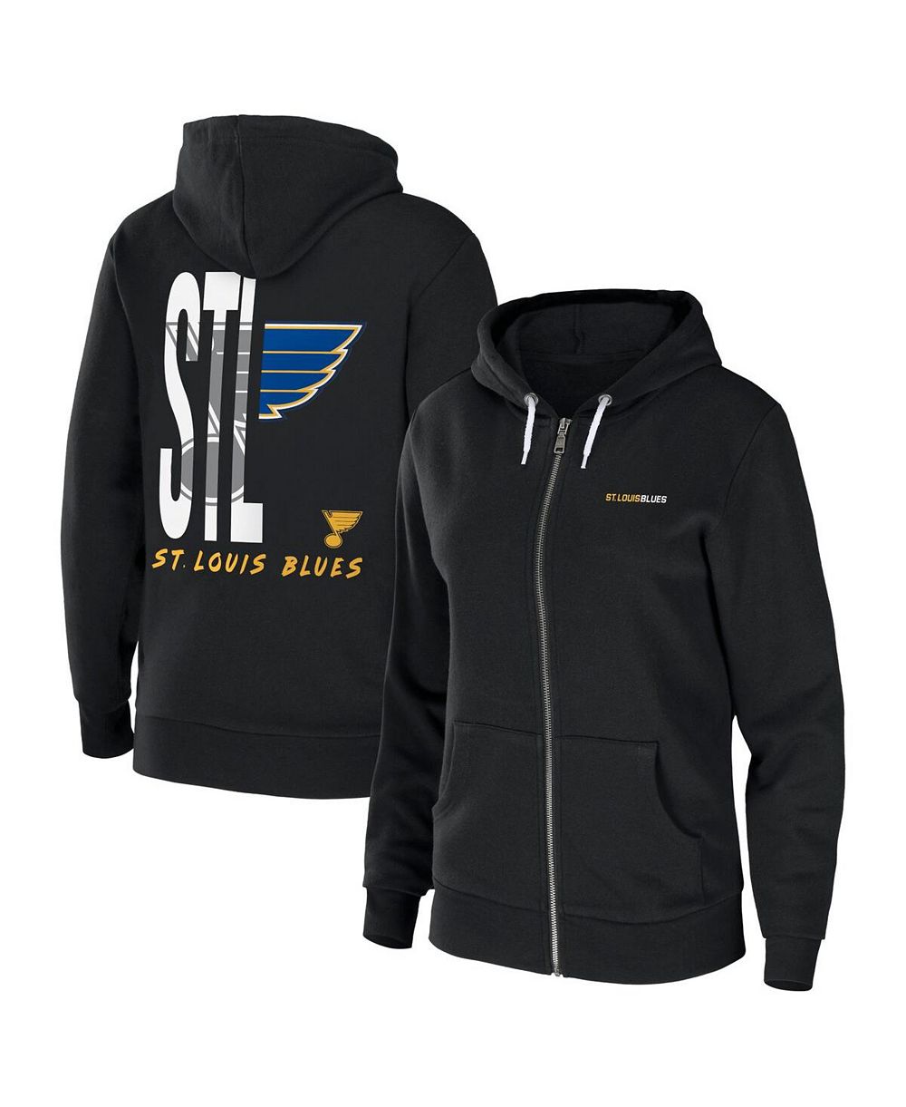 Женское худи WEAR by Erin Andrews Black St. Louis Blues Sponge Fleece Full-Zip