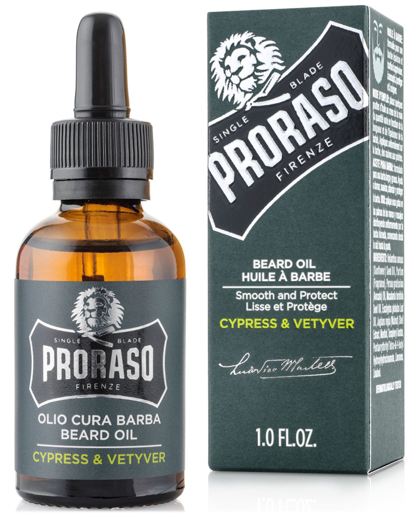 Proraso Beard Oil - Cypress & Vetyver Scent, 1 oz.