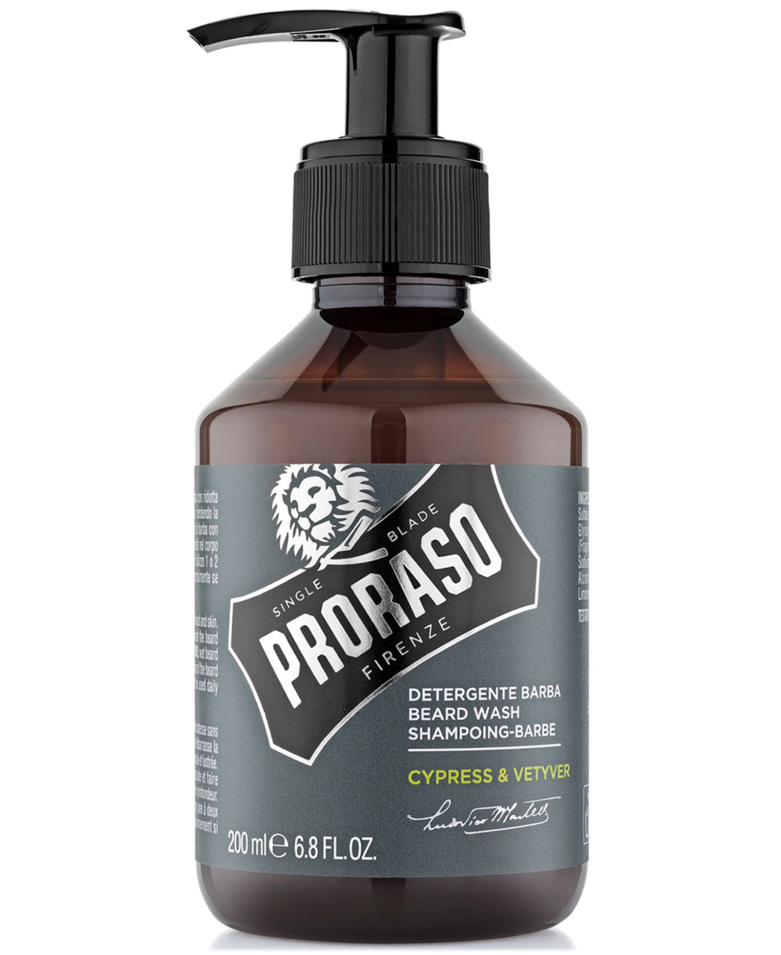 Proraso Beard Wash - Cypress & Vetyver Scent, 6.8 oz.