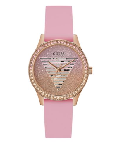 Женские аналоговые часы GUESS Pink Silicone 38mm