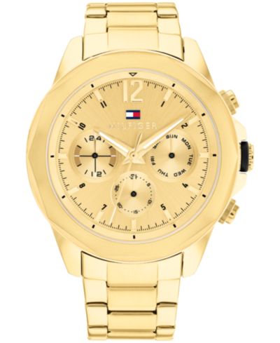 Tommy Hilfiger Мужской Multifunction Gold-Tone Stainless Steel Bracelet Watch 46mm