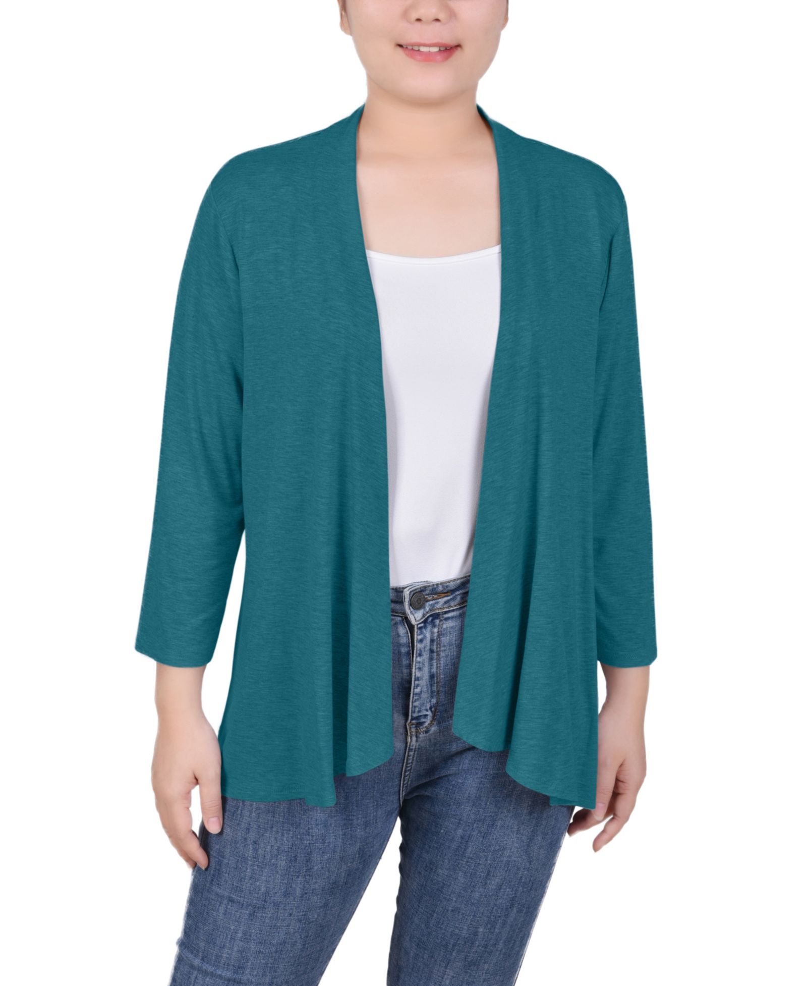 Женский кардиган NY Collection Solid 3/4 Sleeve