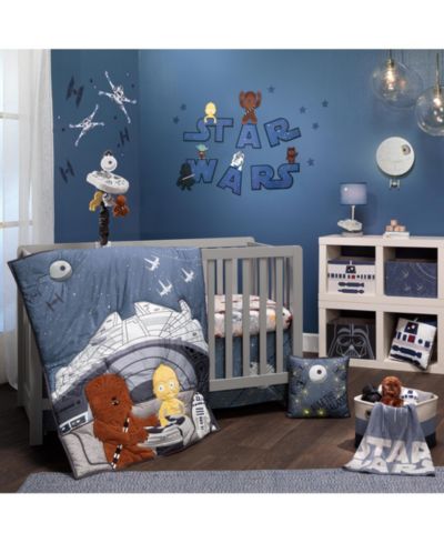Lambs & Ivy комплект постельного белья для детской кроватки Star Wars Millennium Falcon, 3 части