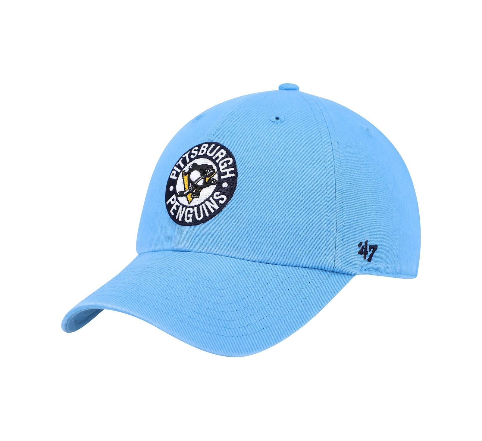 Men's '47 Brand Light Blue Pittsburgh Penguins Clean Up Adjustable Hat