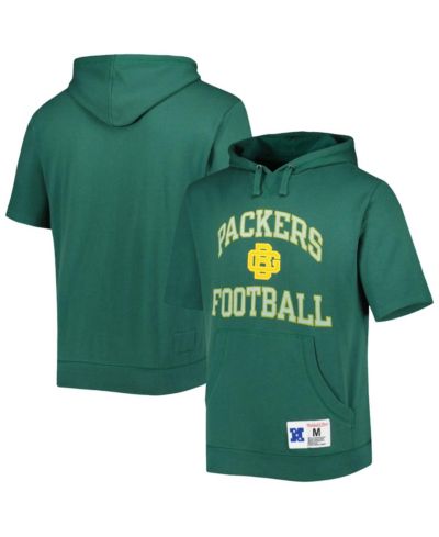 Мужское худи Mitchell & Ness Green Bay Packers Washed с коротким рукавом