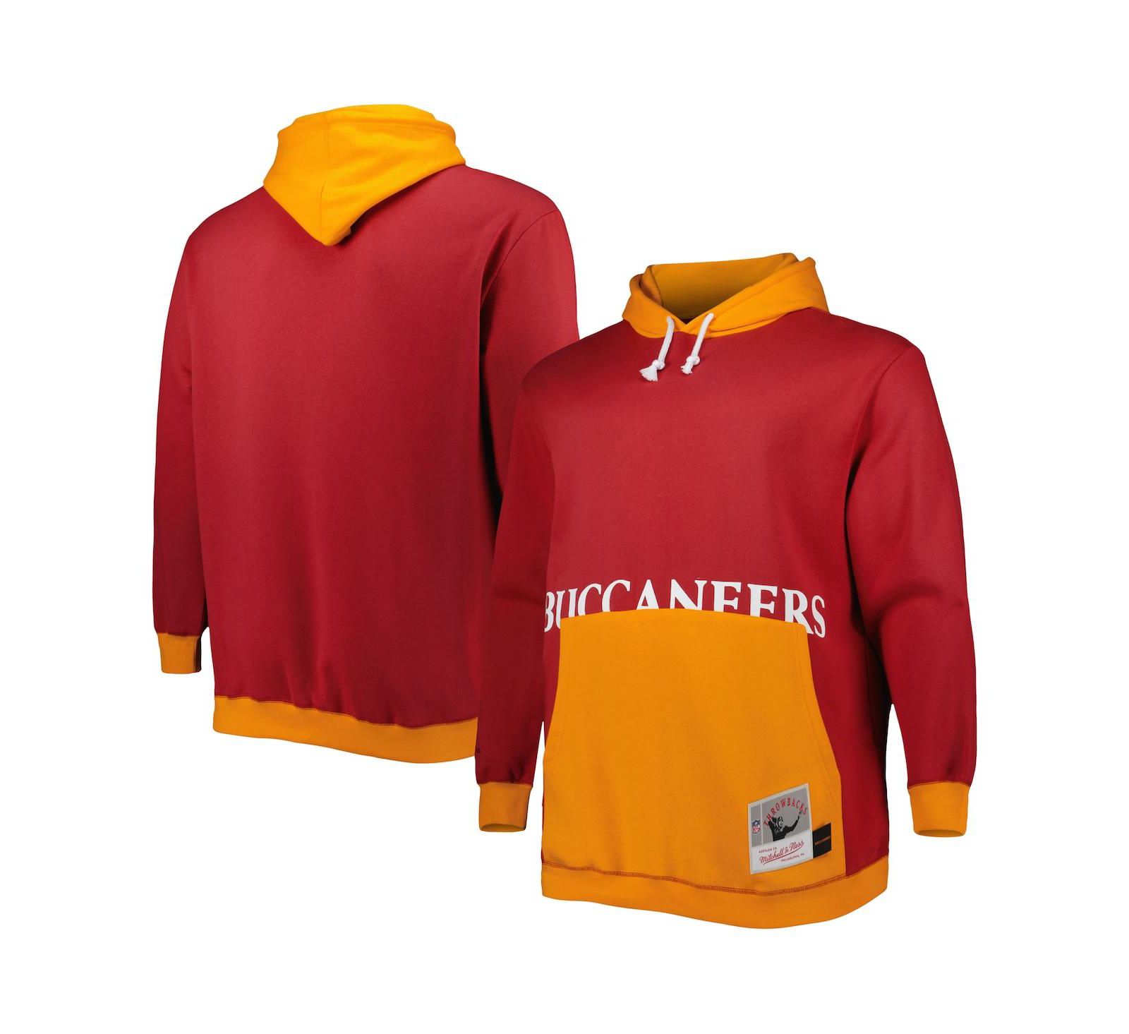 Mitchell & Ness Мужской фиолетово-черный худи Tampa Bay Buccaneers Big and Tall Big Face Pullover