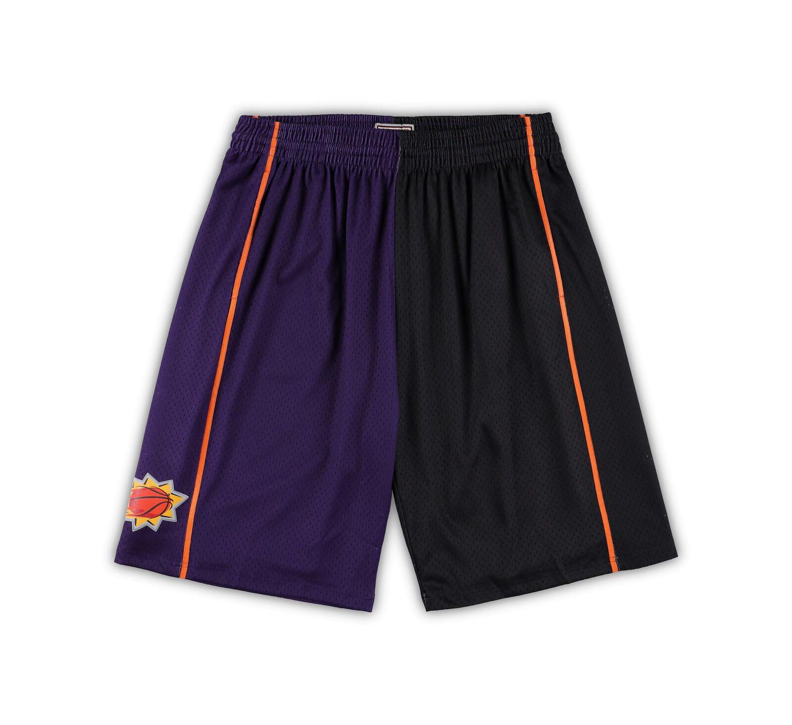 Мужские шорты Mitchell & Ness Purple, Black Phoenix Suns Big and Tall Hardwood Classics Split Swingman