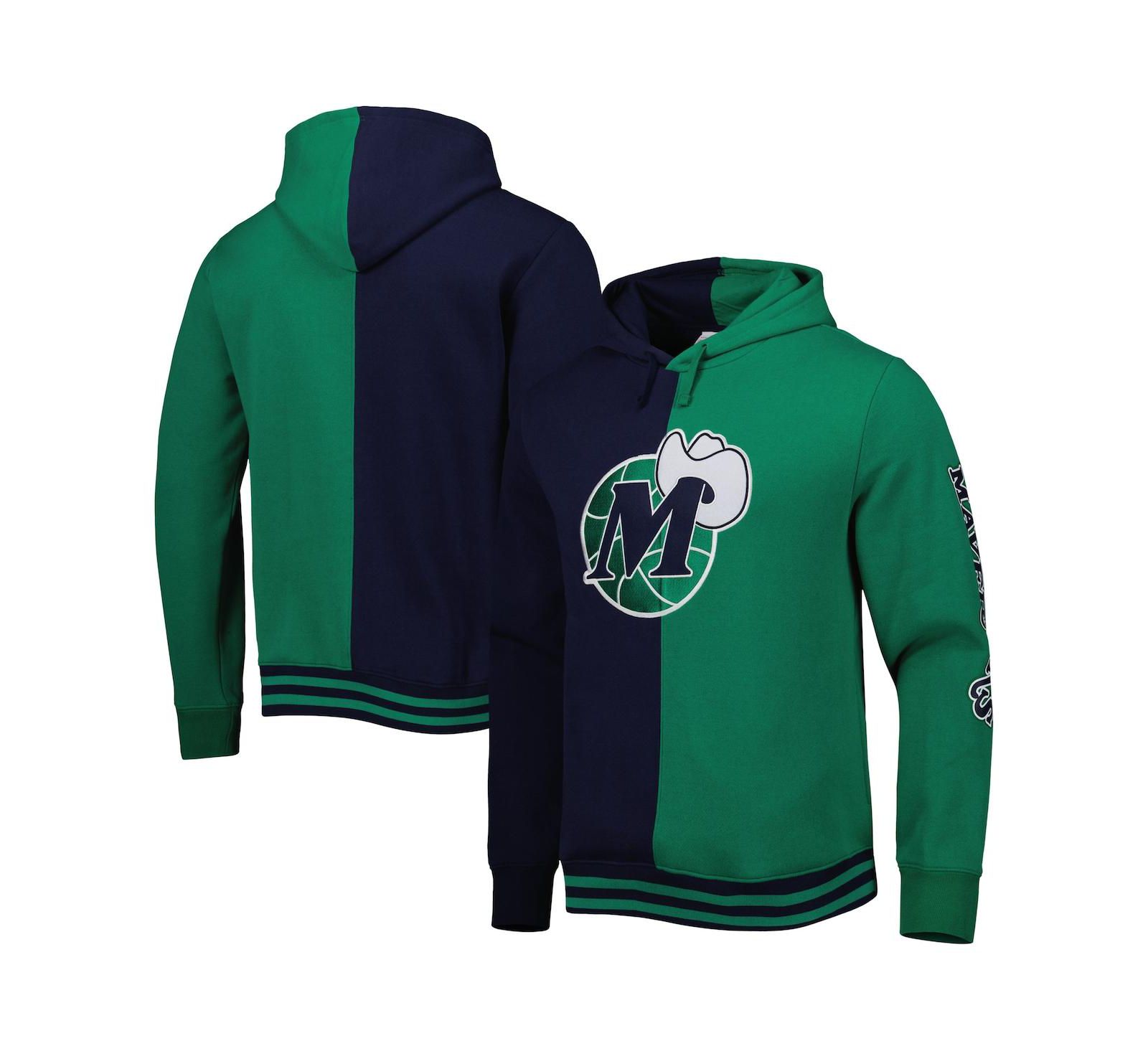 Мужское худи Mitchell & Ness Dallas Mavericks Hardwood Classics Split Navy, Green