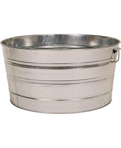 Behrens Multi-purpose Round Galvanized Steel Tub, 15 Gal - Silver