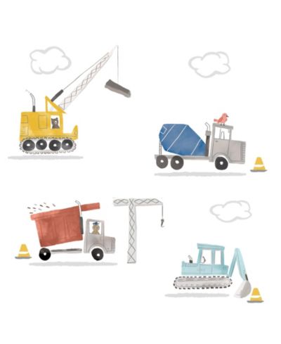 Настенные наклейки Bedtime Originals Construction Zone Trucks, 51 x 25 x 0.01 inches
