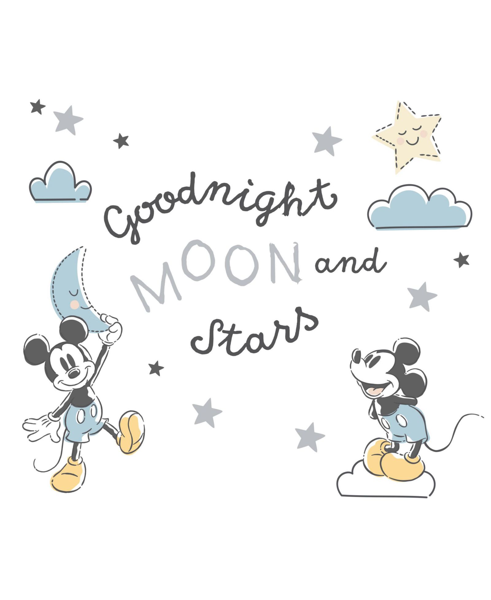 Настенные наклейки Disney Baby Moonlight Mickey Mouse Blue/Black