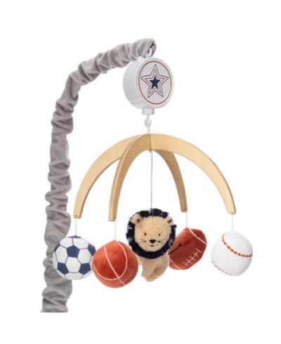 Lambs & Ivy Hall of Fame Musical Sports-Themed Lion Crib Mobile