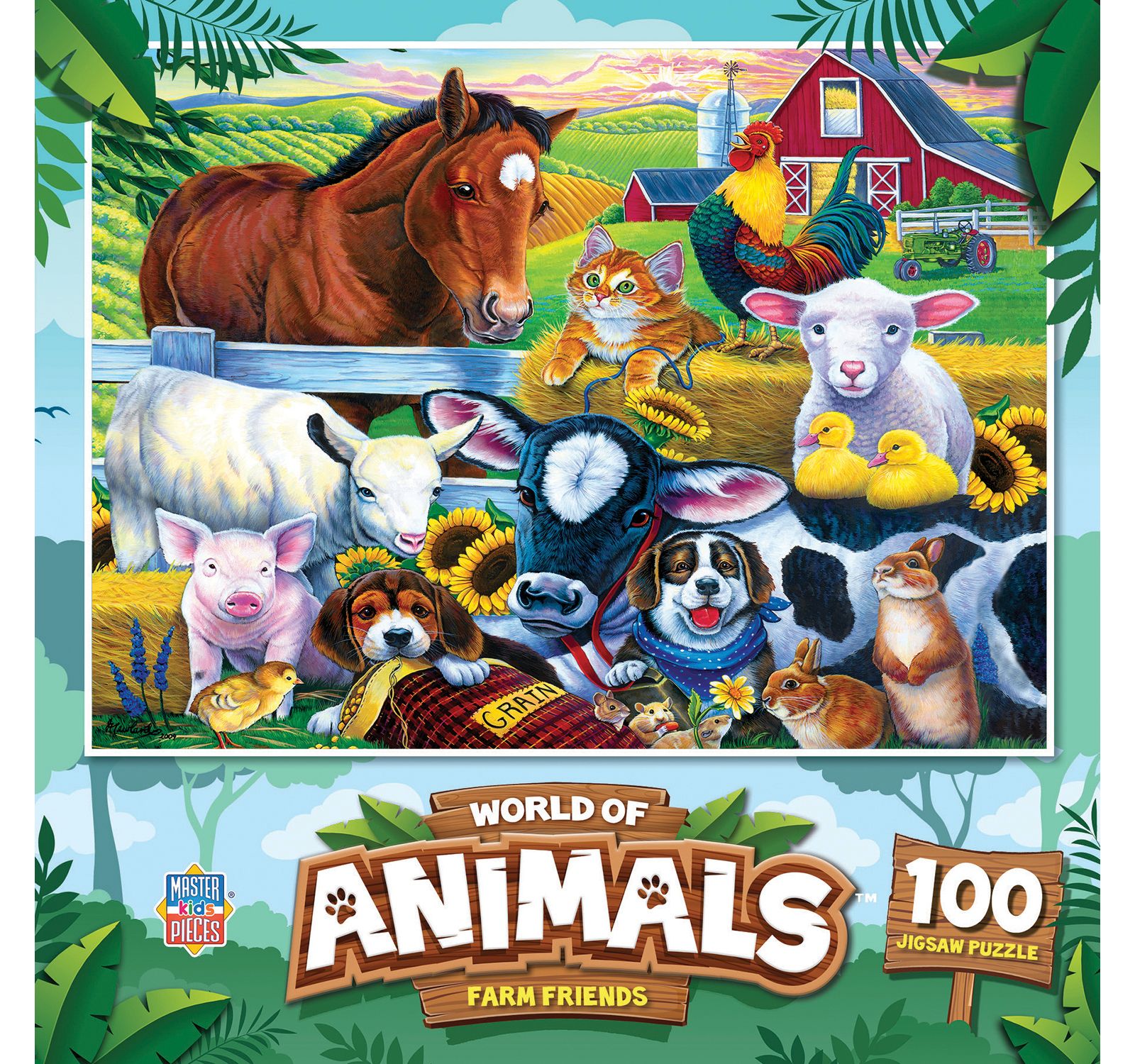 MasterPieces пазл Farm Friends 100 деталей