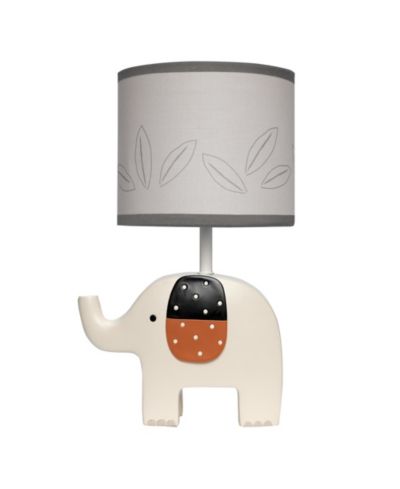 Лампа Lambs & Ivy Patchwork Jungle Modern Cream Elephant With Gray Shade & Bulb