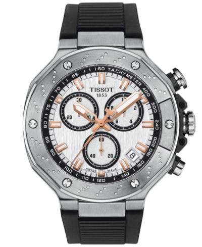 Tissot Men's Swiss Chronograph T-Race Black Strap Watch 45mm