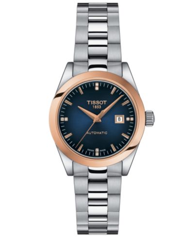 Женские швейцарские автоматические часы Tissot T-My Lady с бриллиантами и стальным браслетом 26mm