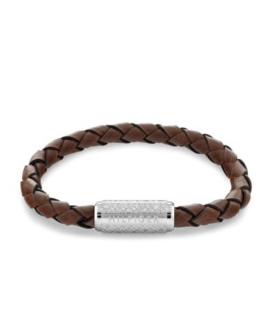 Мужской браслет Tommy Hilfiger Braided Brown Leather