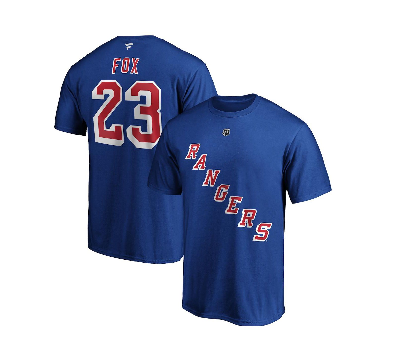 Fanatics Мужская футболка Adam Fox New York Rangers Authentic Stack Name and Number Blue