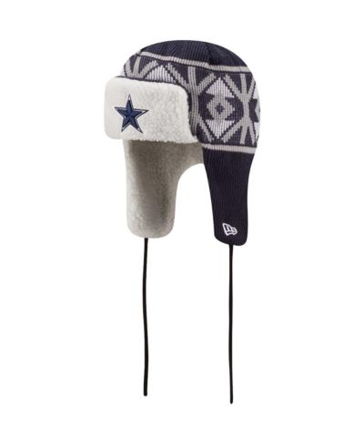 Мужская вязаная шапка New Era Navy Dallas Cowboys Knit Trapper