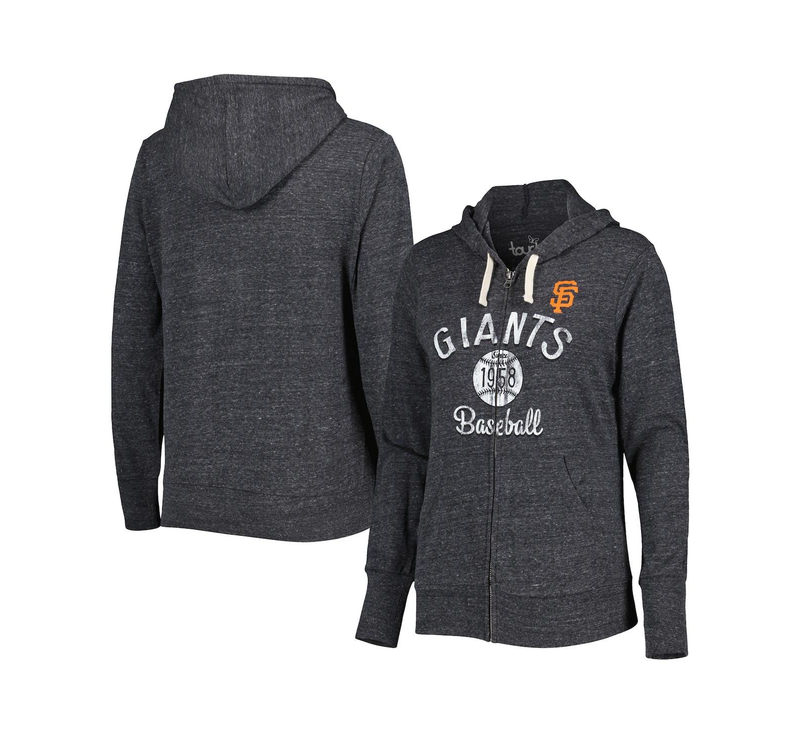 Женское худи Touch Black San Francisco Giants Training Camp Tri-Blend Full-Zip