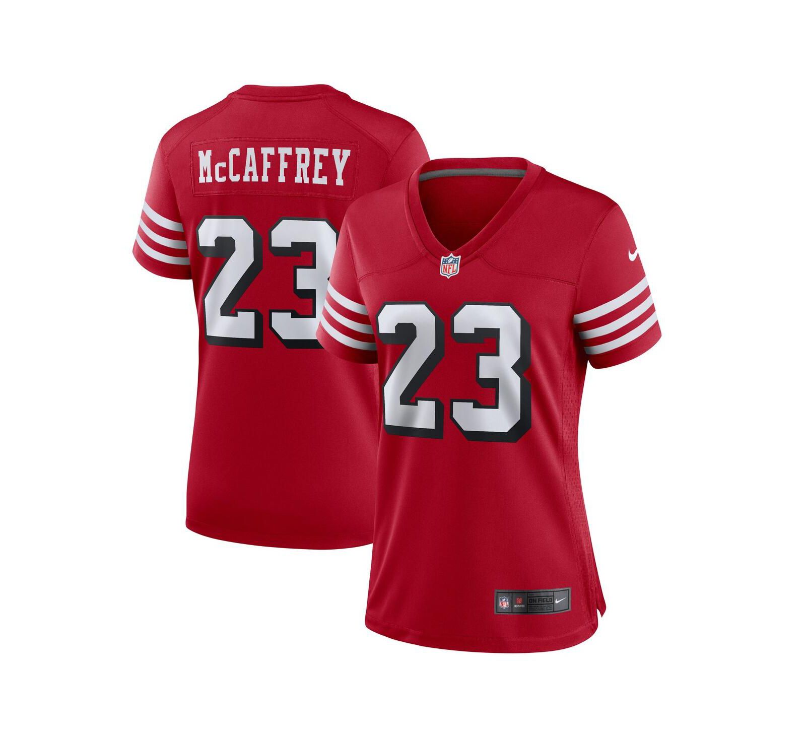 Женская джерси Nike Christian McCaffrey Scarlet San Francisco 49ers Alternate Game Player