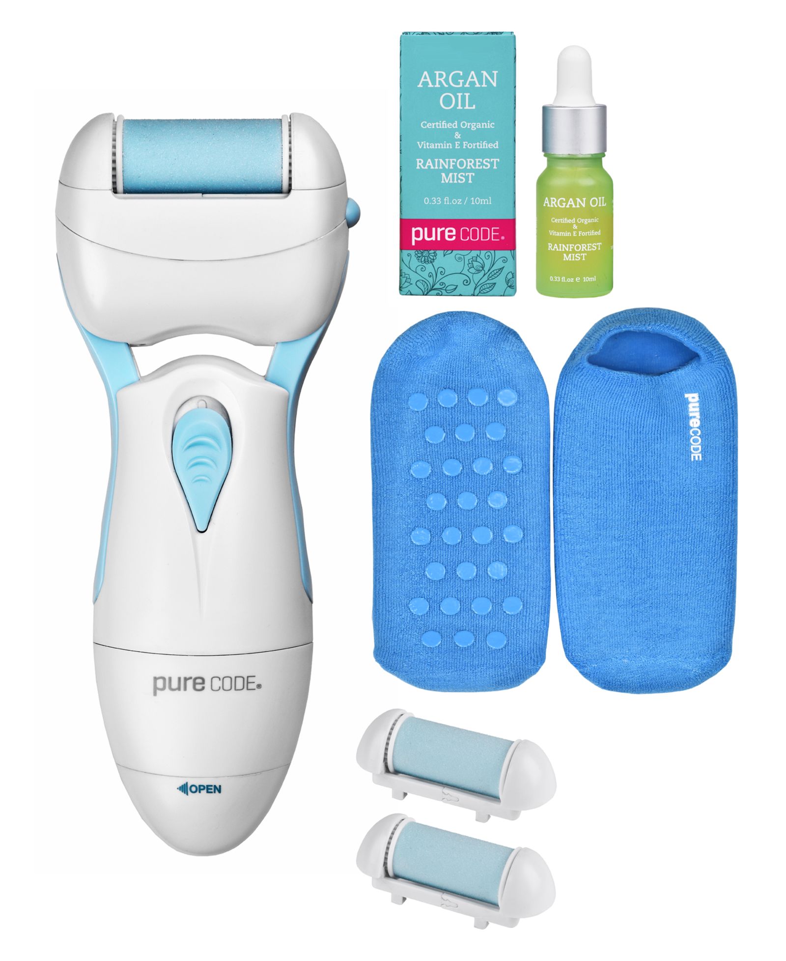 PURECODE 3 Step Pedicare with Rainforest Mist Argan Oil Set, Sock 10-12, 4 Piece, Created For Macy's