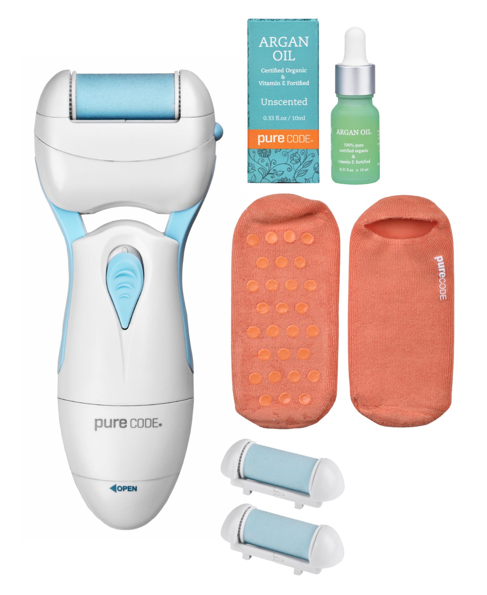 PURECODE 3 Step Pedicare with Unscented Argan Oil Set, Socks 6-9, 4 Piece, Created For Macy's