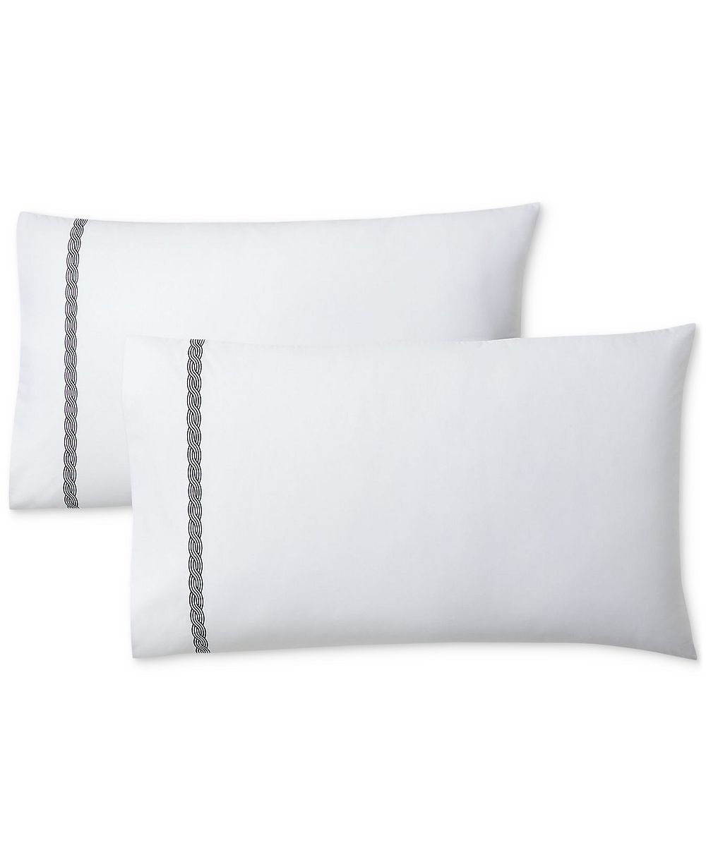 Lauren Ralph Lauren Spencer Cable Embroidery Pillowcase Set, Standard