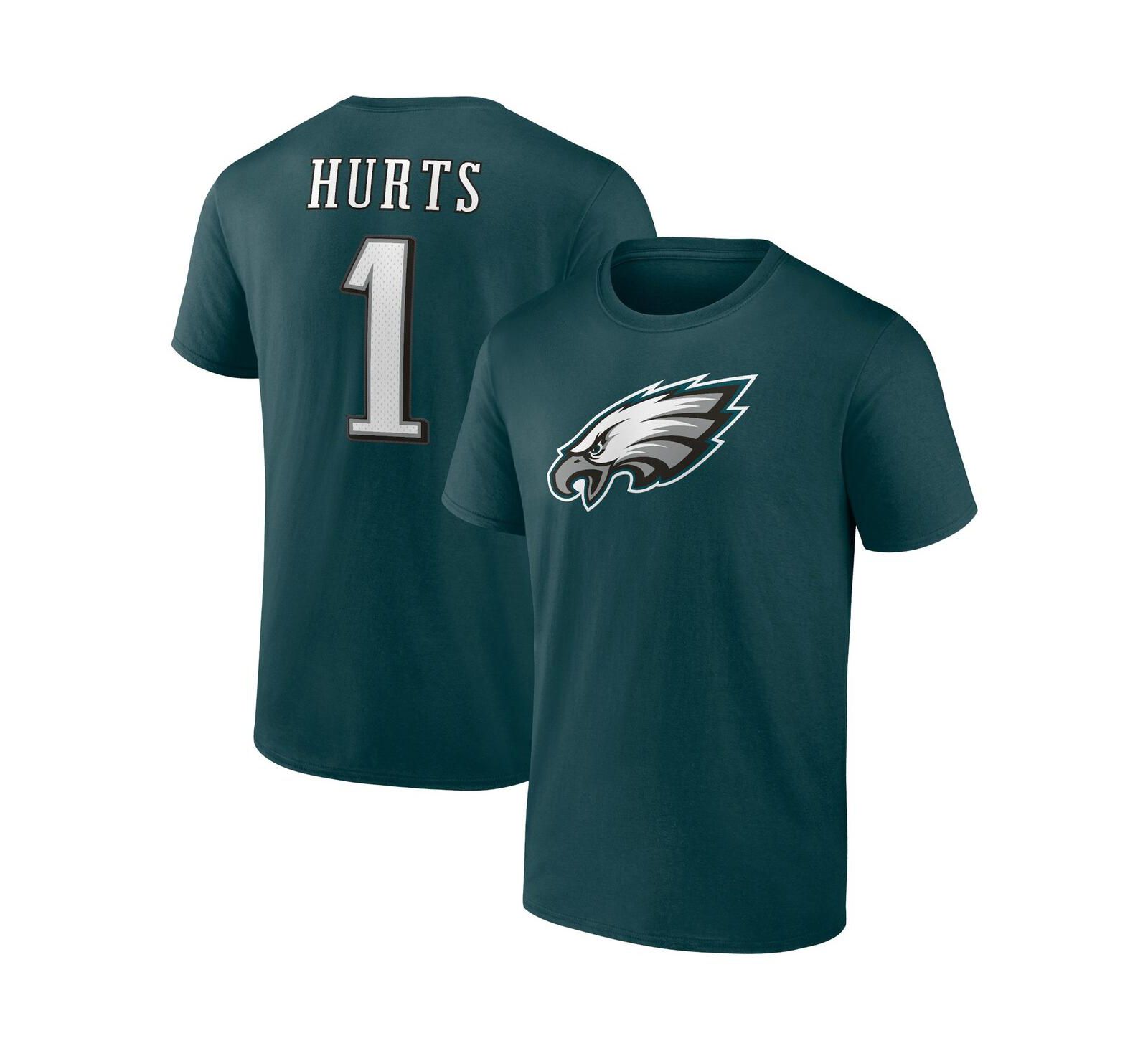 Мужской футболк Fanatics Jalen Hurts Philadelphia Eagles Player Icon Midnight Green