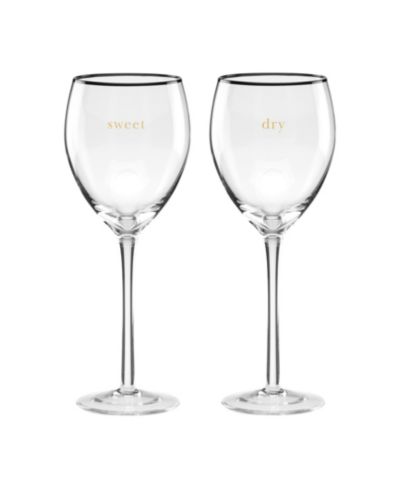 Kate Spade Cheers to Us Sweet Dry Wine Glasses Set, 2 Piece
