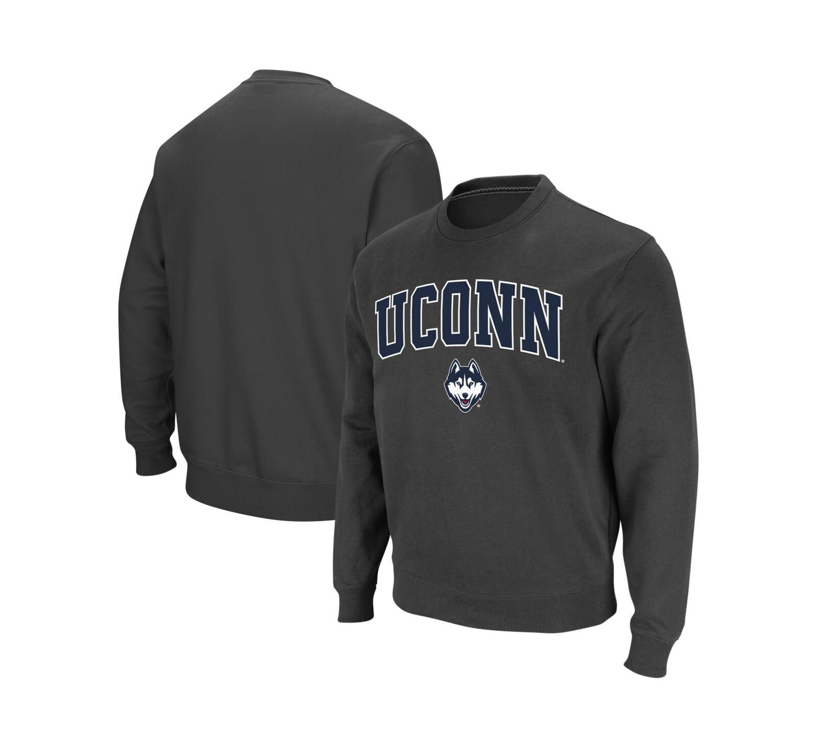 Мужской свитшот Colosseum UConn Huskies Arch and Logo Crew Neck