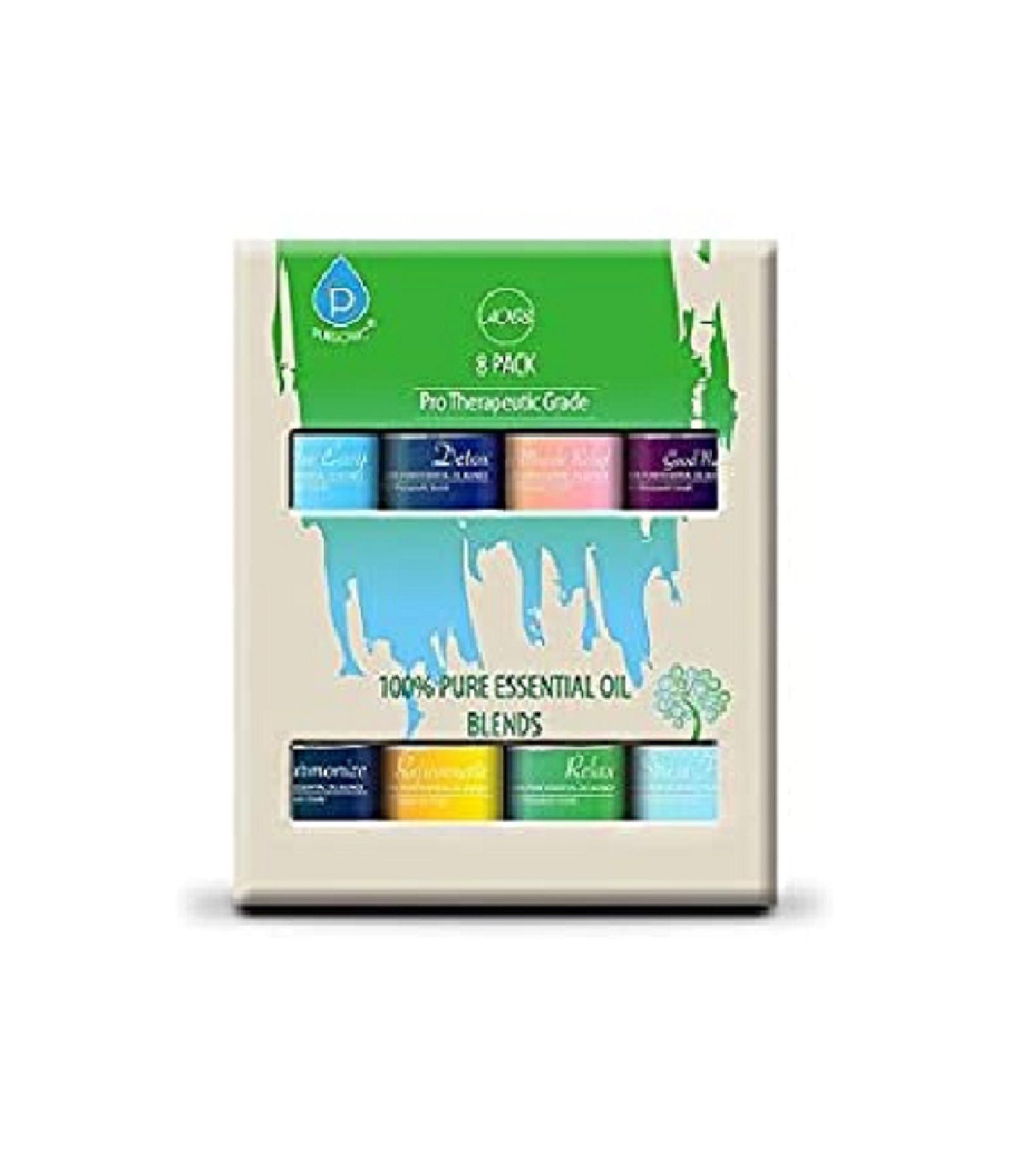 PURSONIC 8 Pack 100% Pure Essential Aromatherapy Oils