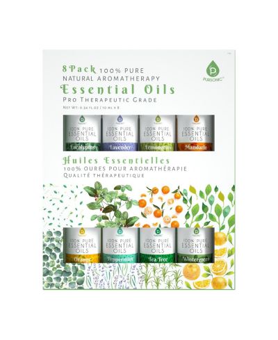 PURSONIC 8 pack of 100% Pure Essential Aromatherapy Oils