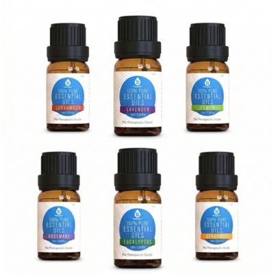 Pursonic 6 Pack of 100% Pure Essential Aromatherapy Oils