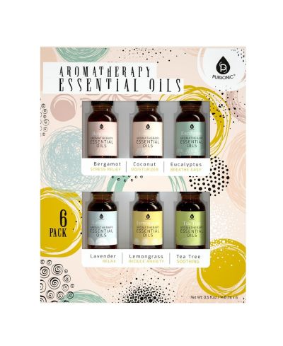 PURSONIC Essential Aromatherapy Oils - 6 Pack Gift Set