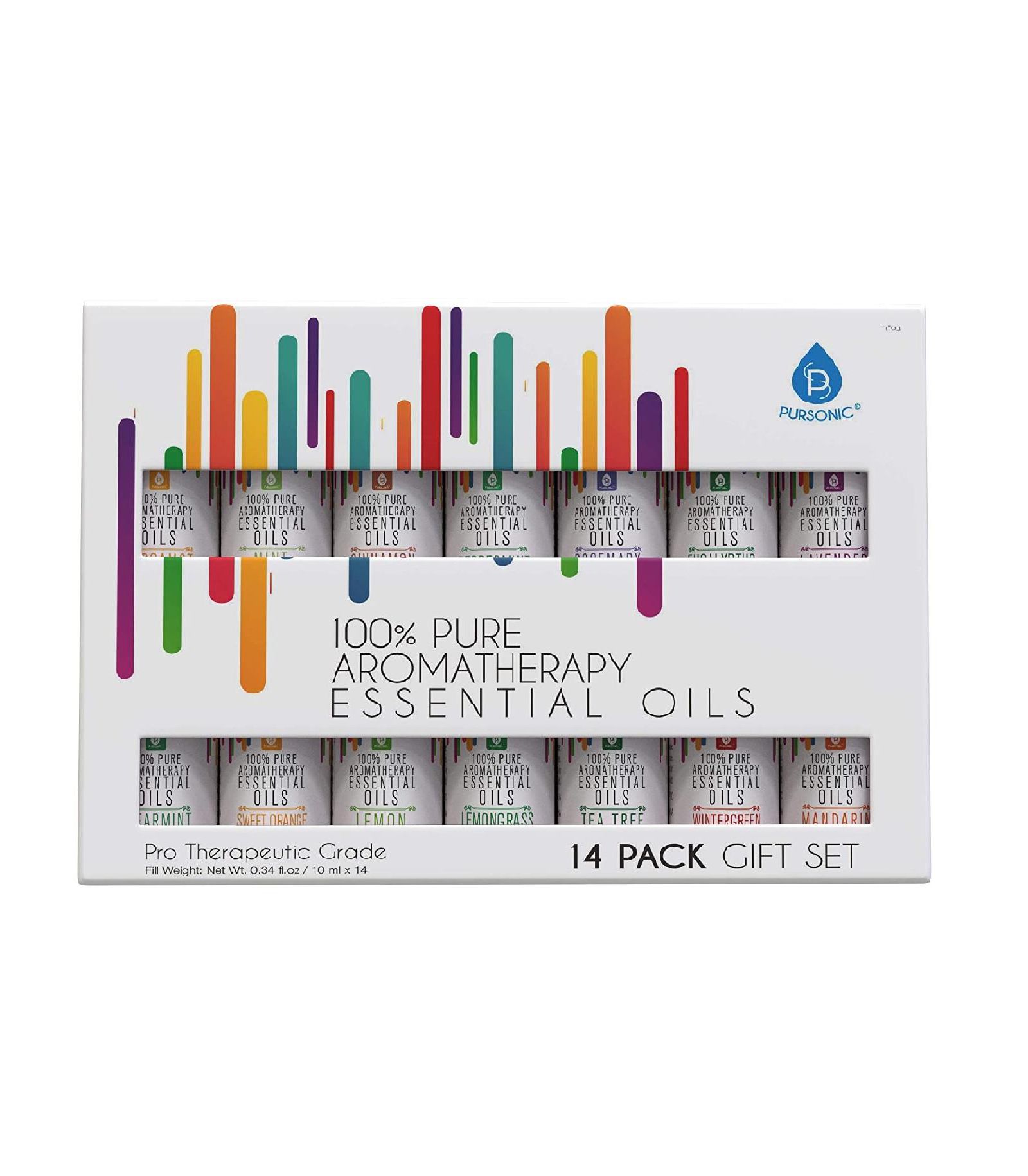 PURSONIC 14 Pack of 100% Pure Essential Aromatherapy Oils