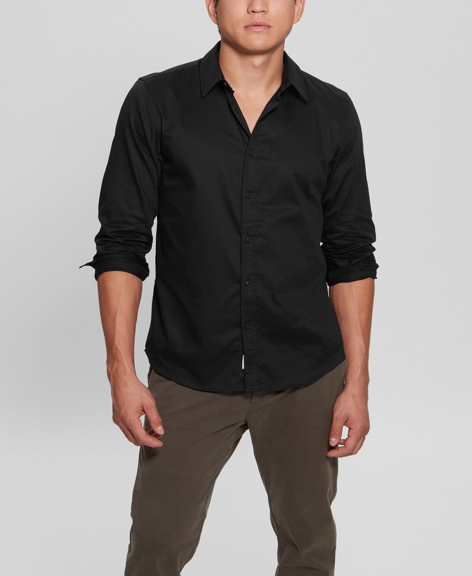 GUESS Men's Luxe Stretch Long Sleeves Shirt