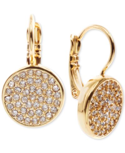 Anne Klein Crystal Pavé Disc Drop Earrings