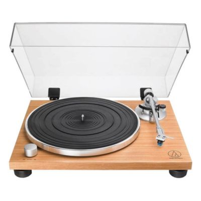 Полностью ручной проигрыватель виниловых пластинок Audio Technica с ременным приводом, деревянный корпус