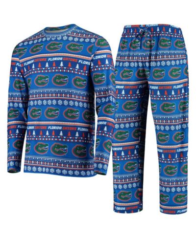Men's Concepts Sport Royal Florida Gators Ugly Sweater Knit Long Sleeve Top and Pant Set