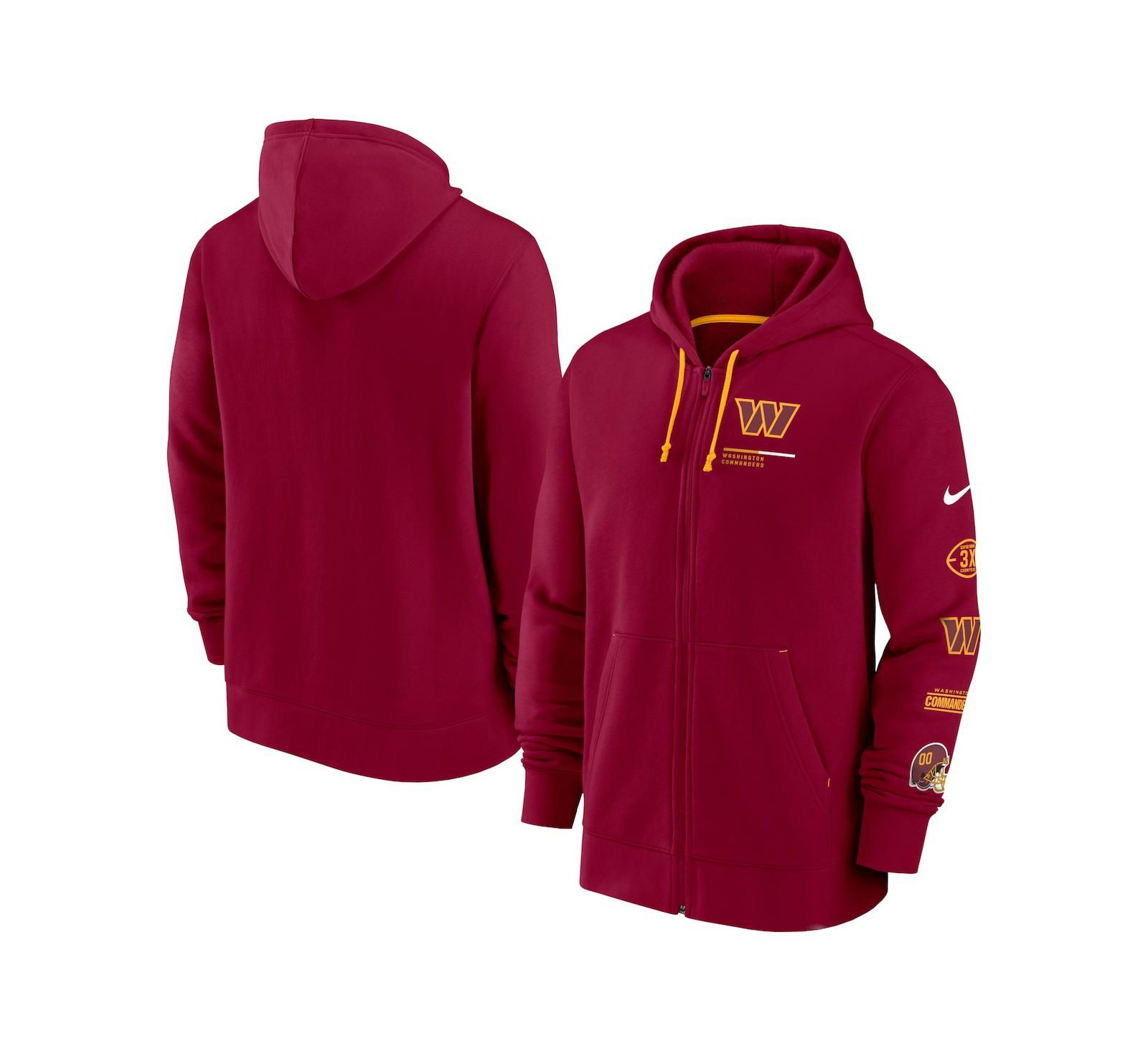 Мужская толстовка на молнии Nike Washington Commanders Surrey Burgundy
