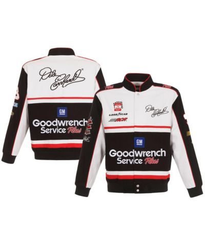 JH Design Мужская куртка Dale Earnhardt Goodwrench Twill Uniform Full-Snap Jacket White Black