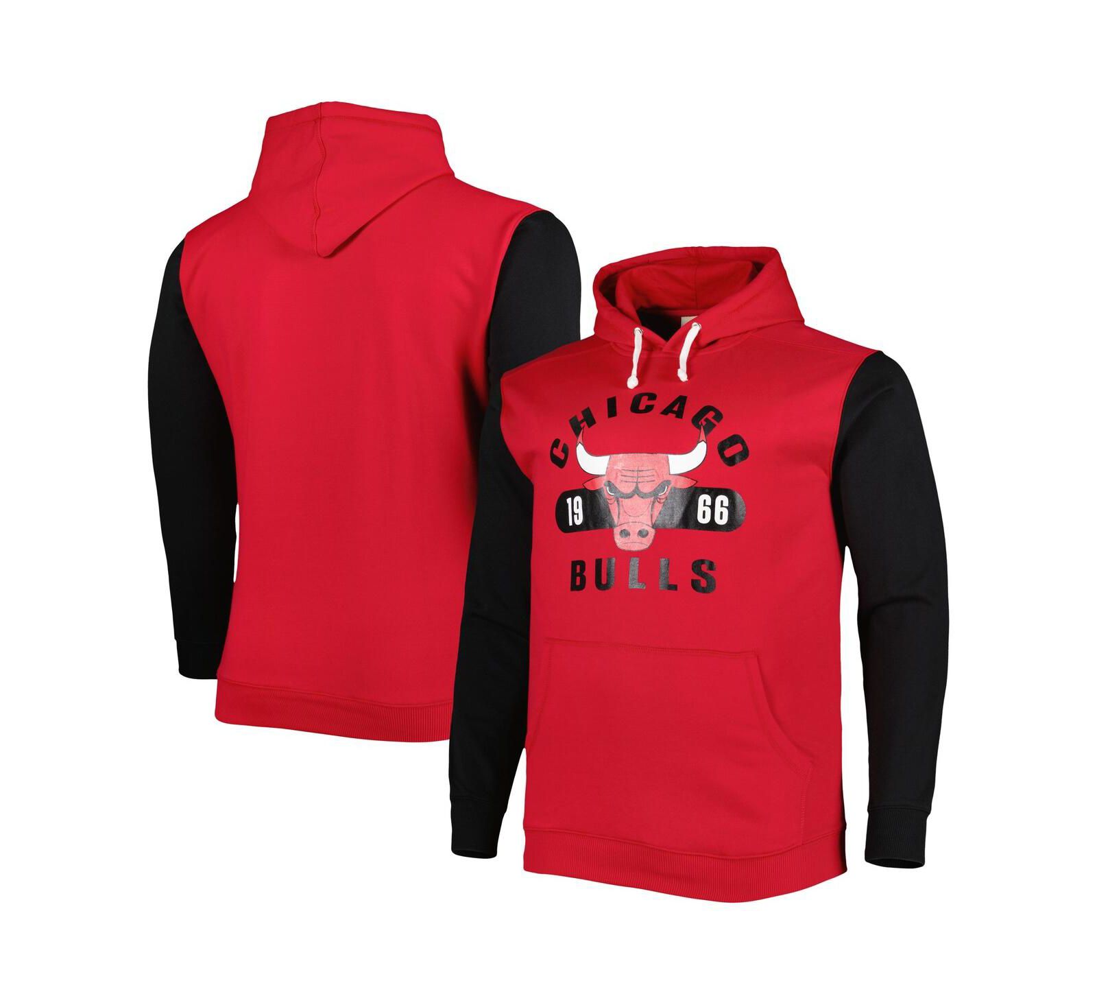 Мужское худи Fanatics Chicago Bulls Bold Attack Pullover в красно-черном цвете