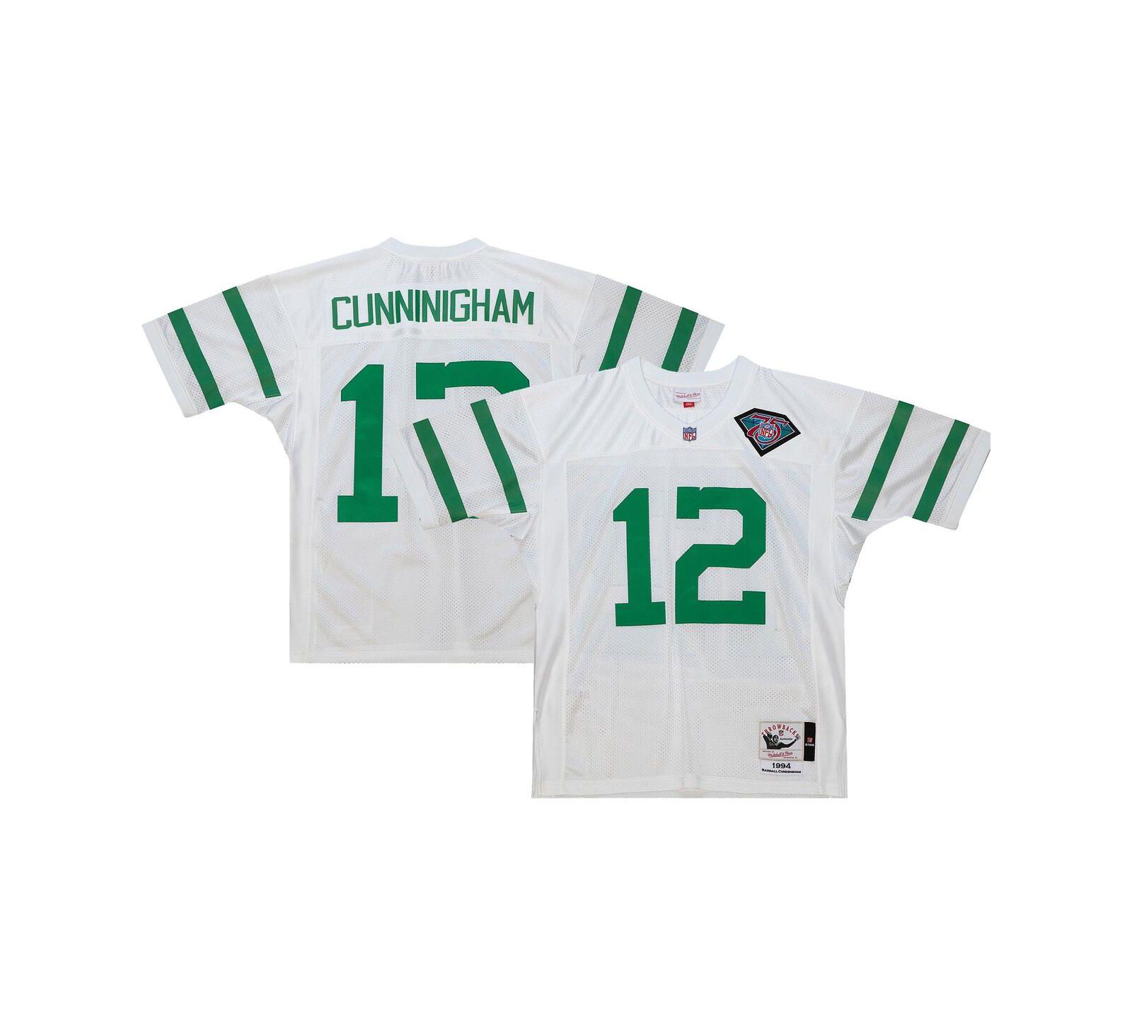 Мужская джерси Mitchell & Ness Randall Cunningham White Philadelphia Eagles 1994 Authentic Retired Player