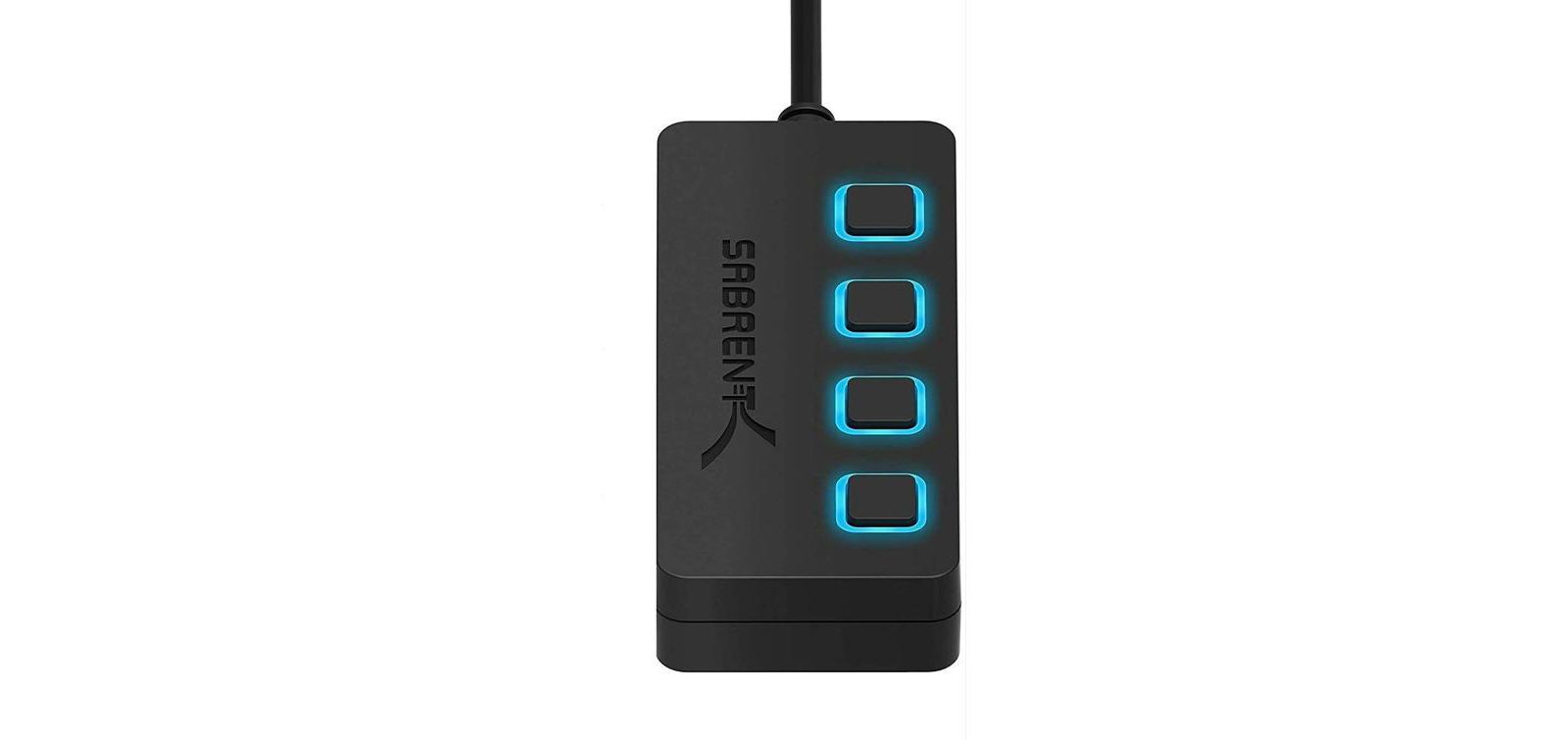 USB 3.0 Hub Sabrent HB-UMP3 на 4 порта с адаптером питания и LED переключателями