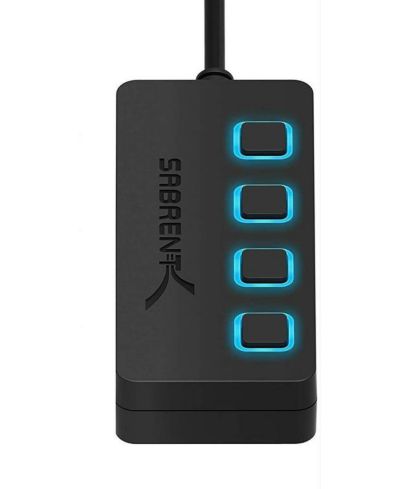 USB 3.0 Hub Sabrent HB-UMP3 на 4 порта с адаптером питания и LED переключателями