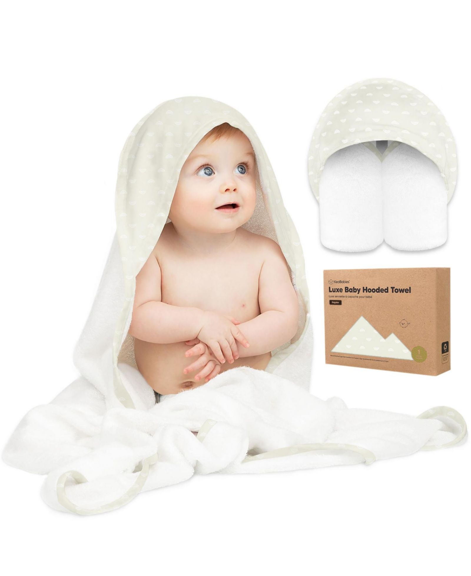 KeaBabies Детское махровое полотенце с капюшоном
