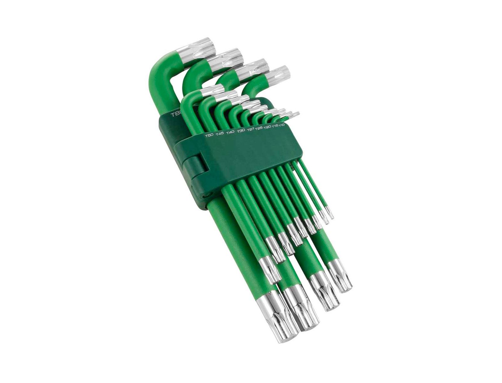 Powerbuilt 13 Piece Torx Long Arm Magnetic Hex Key Wrench Set Green